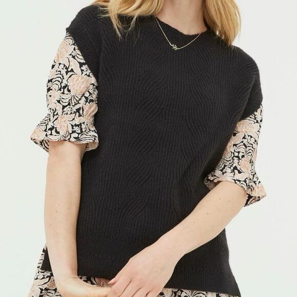 Fat Face Sweaters - Fat Face Sweater Women’s Medium‎ Black Hayley Cable Tank Minimalist Feminine